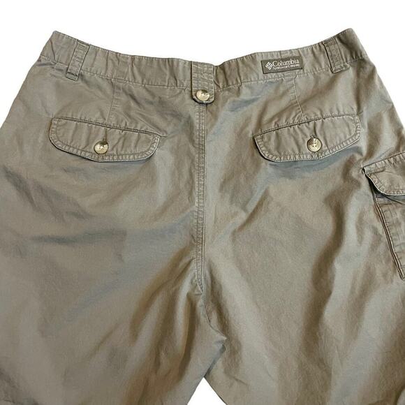 Columbia army green cotton cargo utility shorts roll tab hem size 10 - Picture 7 of 11